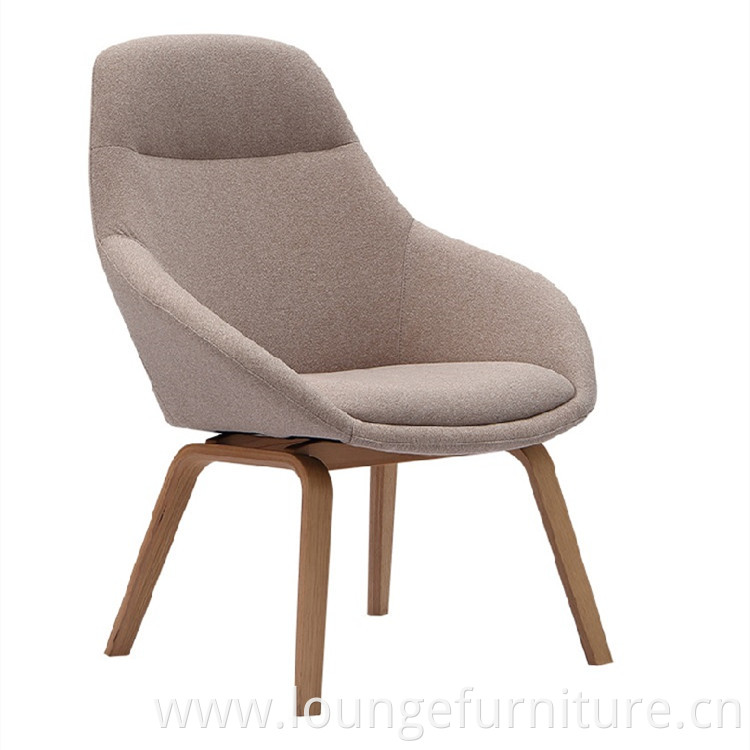 Hot Sales Modern Design Office Lounge Chair Indoor Living Wood Legs Lounge Chair